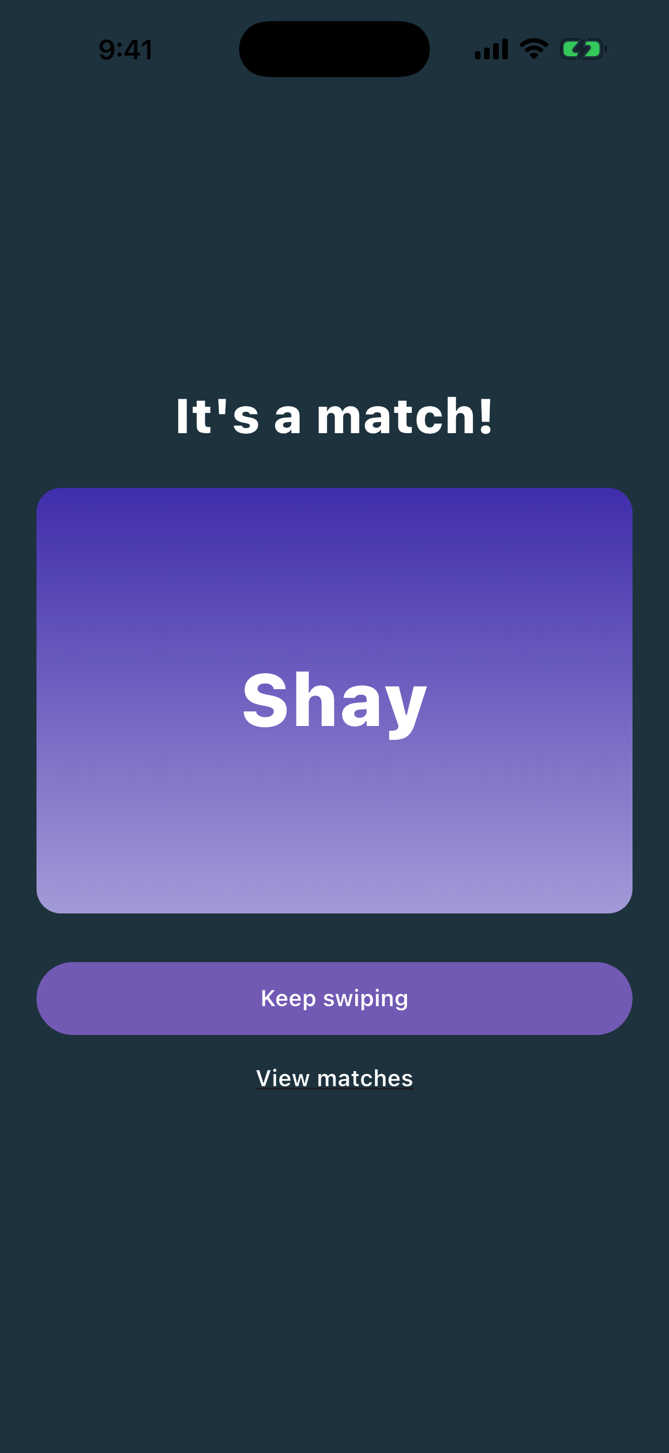 An alert when you both like the same name